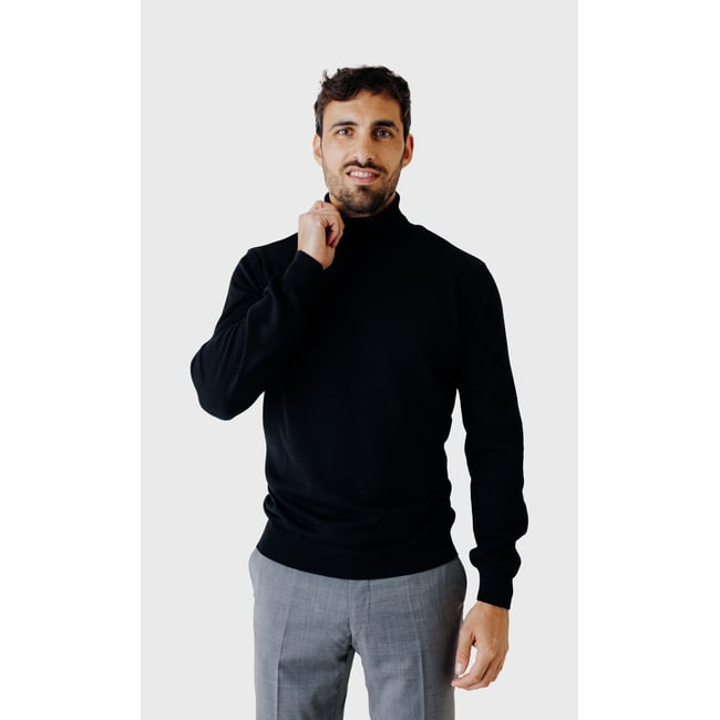 Pull col roulé en laine mérinos - ACROSS