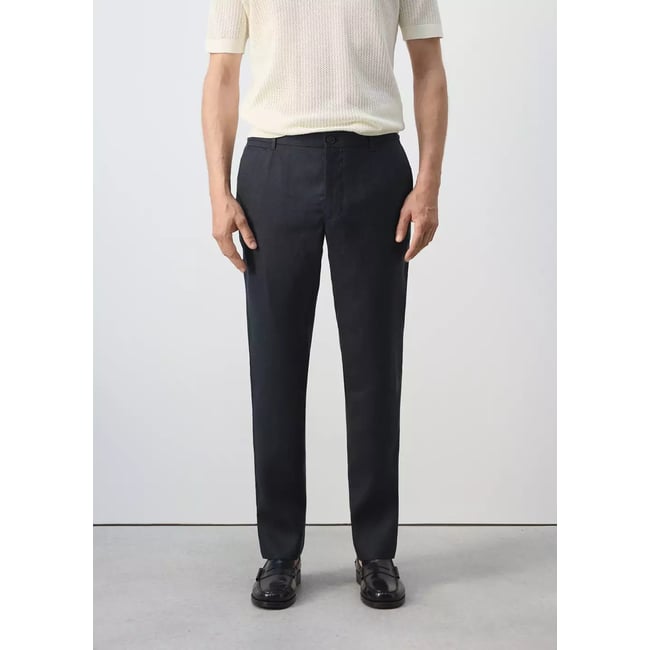 Pantalon 100 % lin slim fit - MANGO MAN
