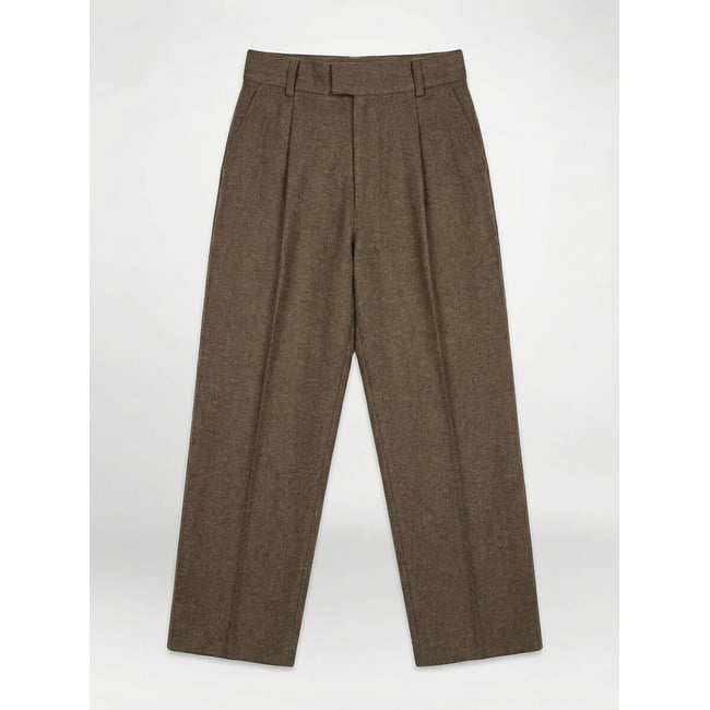 Pantalon droit à pinces, PASHA marron <span itemprop=