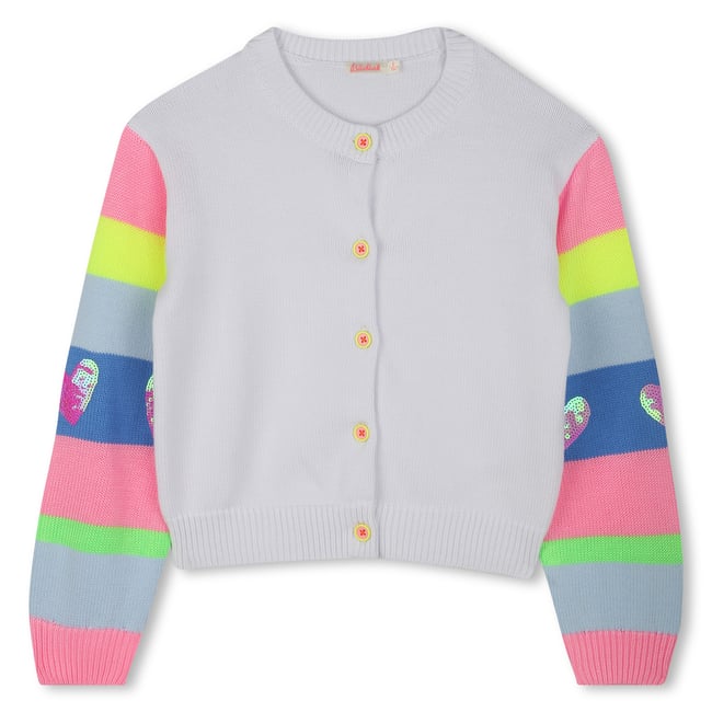 Cardigan en tricot blanc <span itemprop=