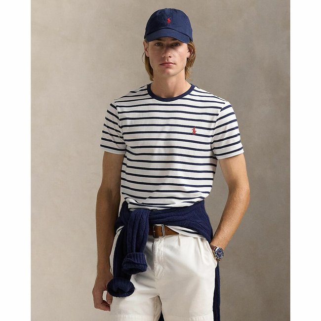 Camiseta de punto a rayas y cuello redondo - POLO RALPH LAUREN