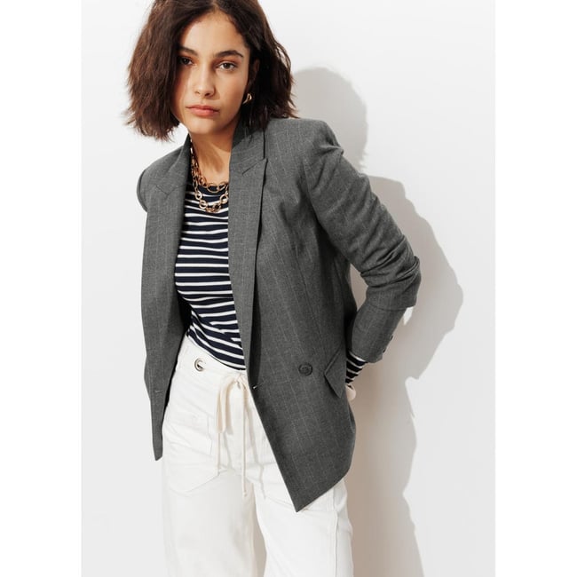 Veste de tailleur rayée gris <span itemprop=