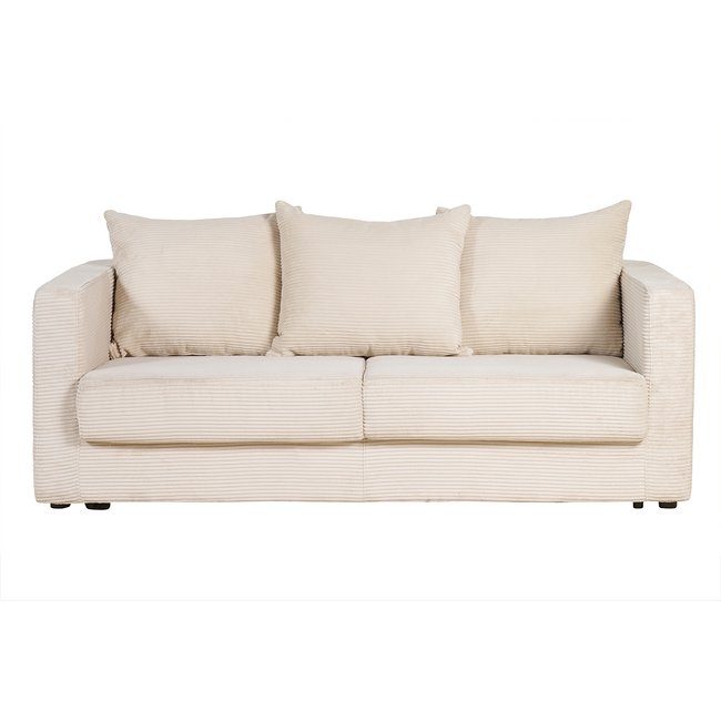 Canapé convertible 3 places en tissu velours côtelé avec matelas 13 cm BACIO - MILIBOO