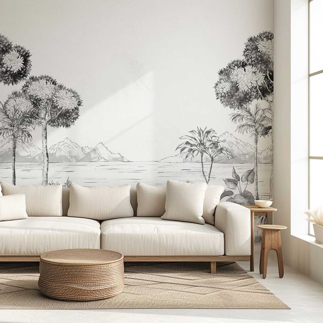 Papier peint rivière des caraîbes Couleur intissé <span itemprop=