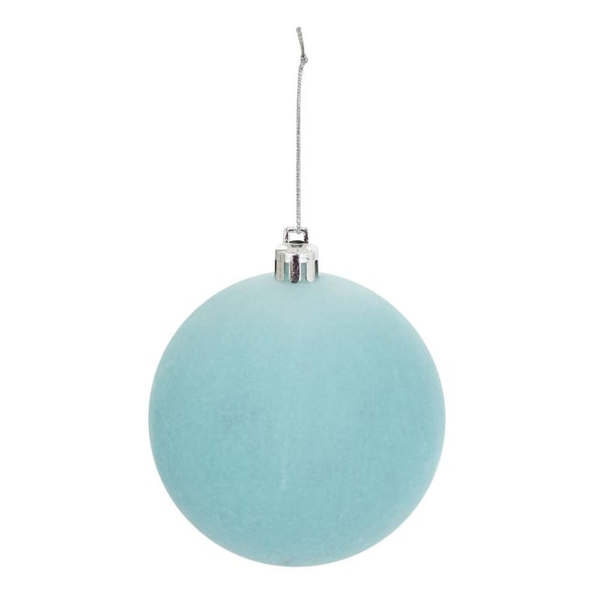 Lot de 2 boules de Noël en velours rose et bleu D. 80 mm - FEERIC LIGHTS & CHRISTMAS