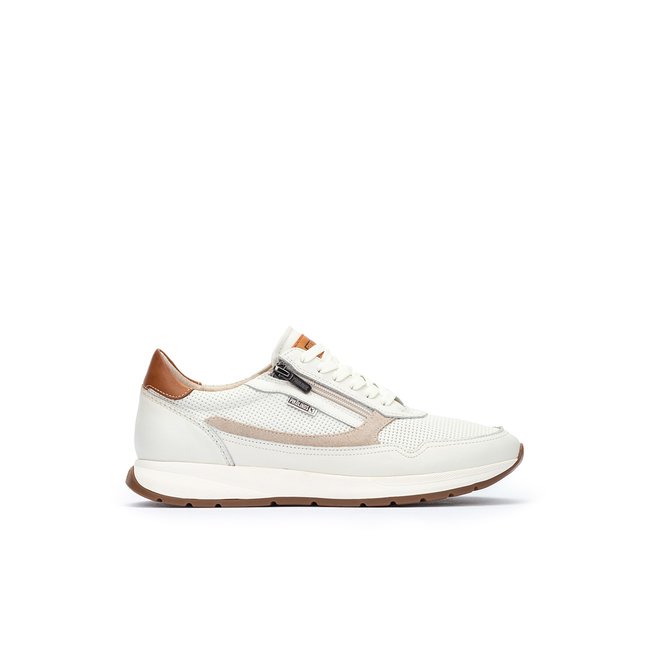Baskets cuir GETAFE off white <span itemprop=