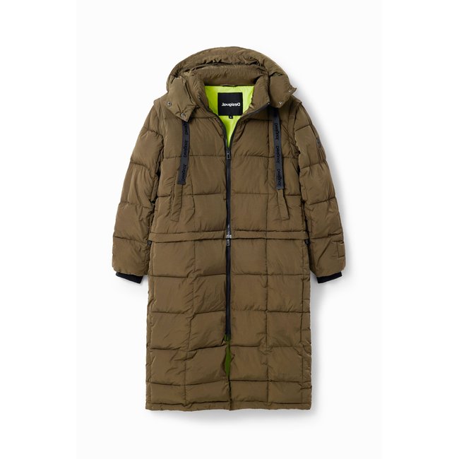 Desigual - Manteau matelassé démontable vert <span itemprop=