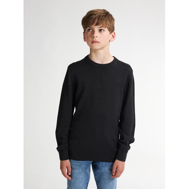 Pull en tricot de base absaroka noir deep black <span itemprop=