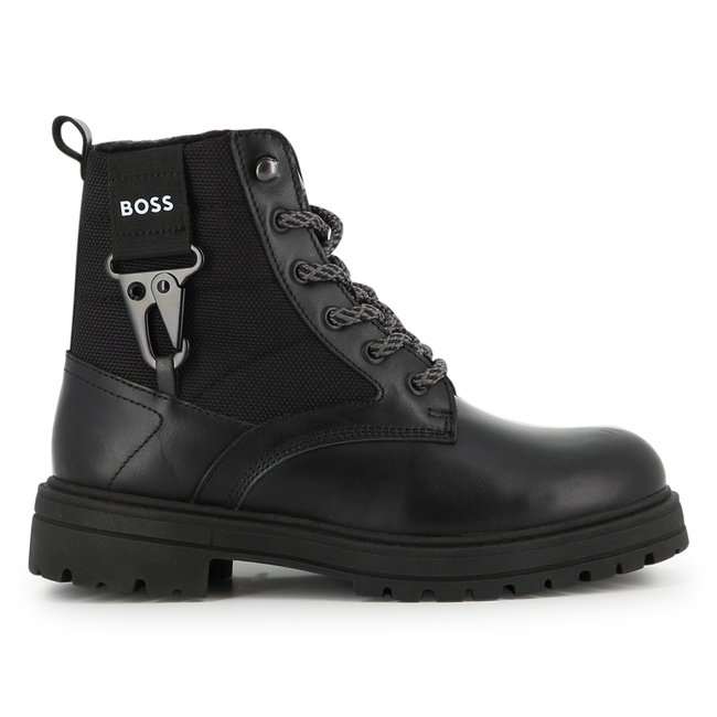Bottines à lacets black <span itemprop=