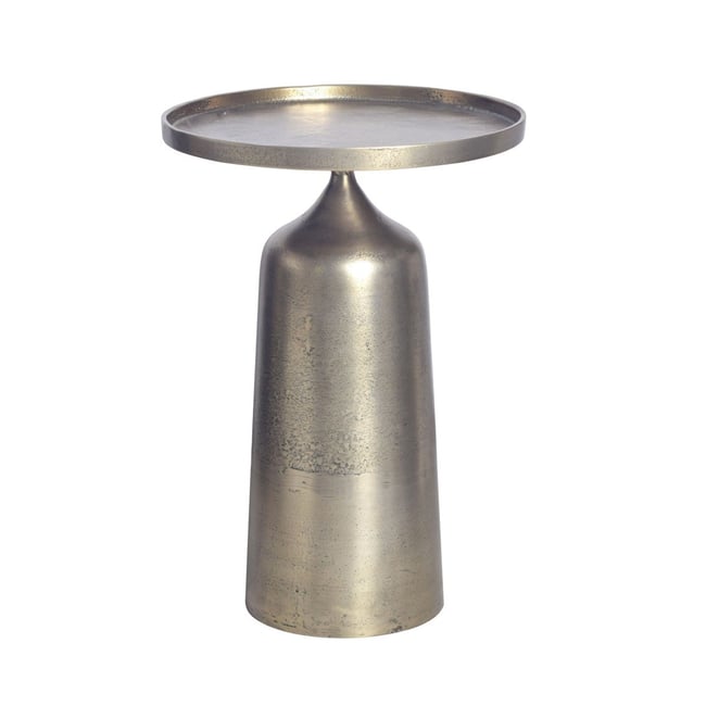 Bout de canapé en aluminium L25 cm - GUSTAVE Couleur métal <span itemprop=