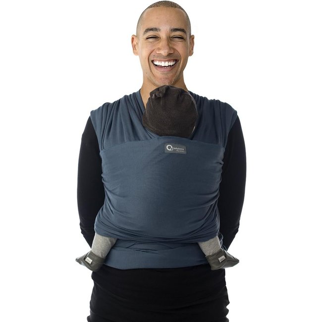 Écharpe de portage en coton biologique, Tricot Slen bleu <span itemprop=