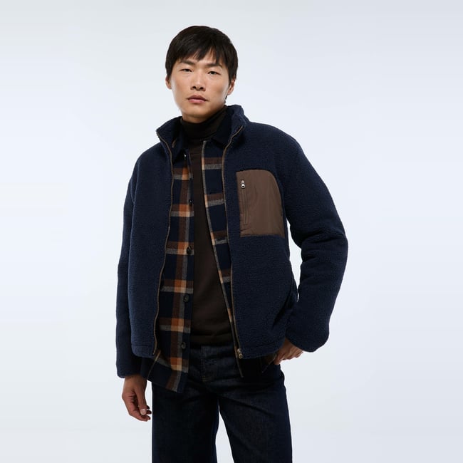 Veste sherpa manches longues zippée - MONOPRIX