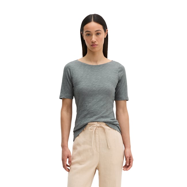 T-shirt en jersey slub regular avec encolure en U - MARC O'POLO