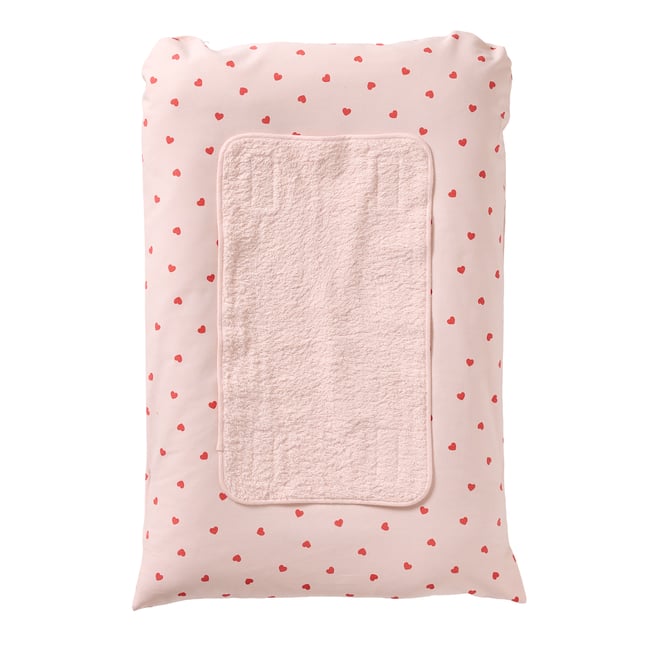 Matelas à langer + 2 tapis de change MON COEUR rose imprimé <span itemprop=