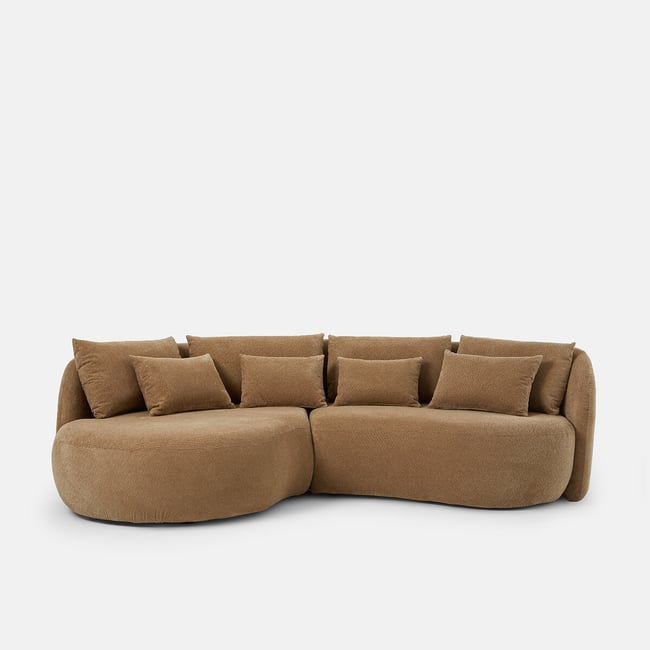 Canapé d'angle gauche, en chenille chinée, NICO - LA REDOUTE INTERIEURS