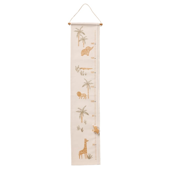 Toise en coton motif animaux Couleur beige <span itemprop=