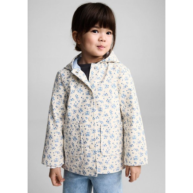 Parka imperméable capuche blanc cassé <span itemprop=