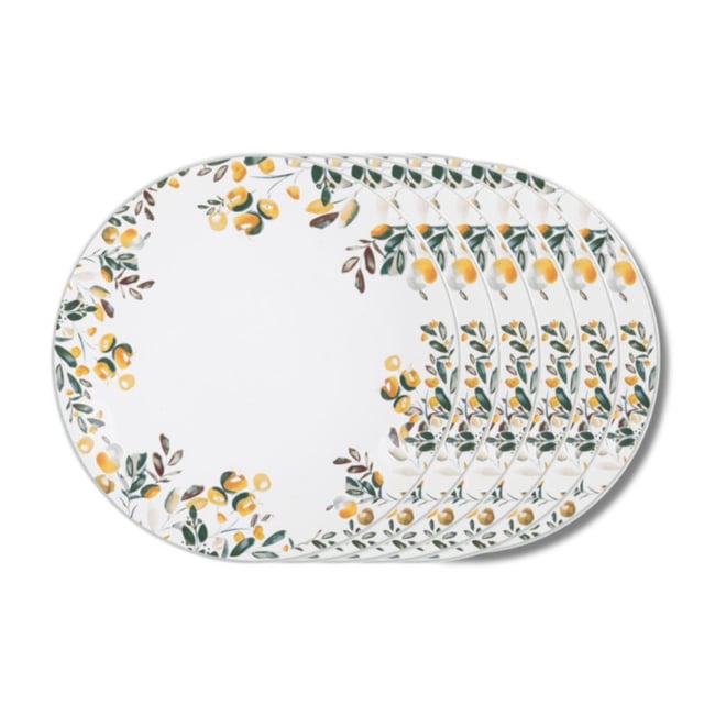 Assiette plate Summer 27 cm (lot de 6) - SUMMER Couleur jaune <span itemprop=