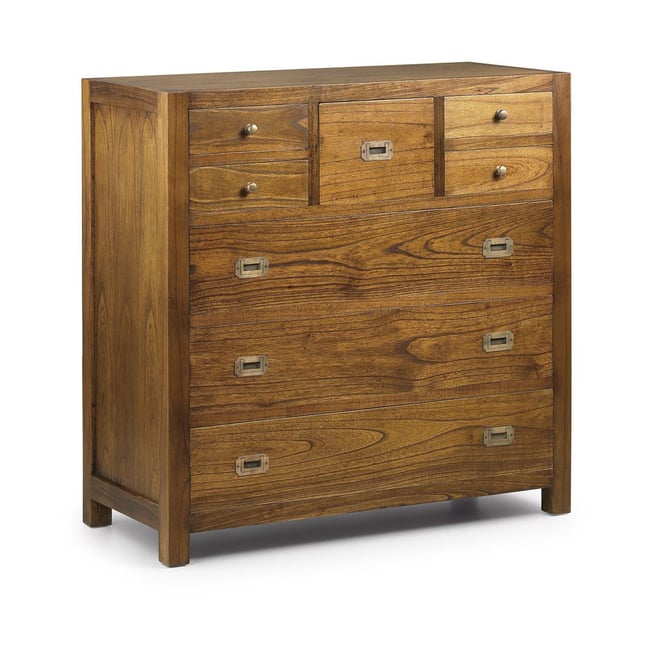 Commode 8 tiroirs bronze - ONÉLINE Couleur marron <span itemprop=