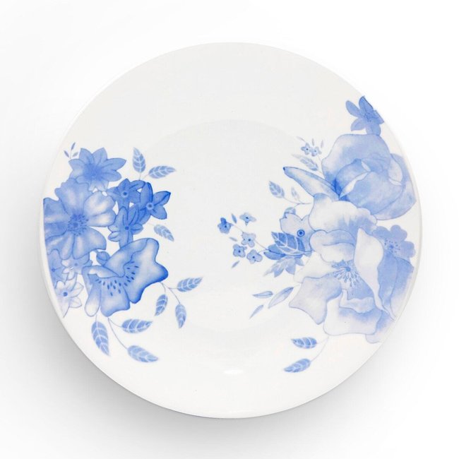 Set of 4 Blue Floral Side Plates, blue, WADE POTTERY
