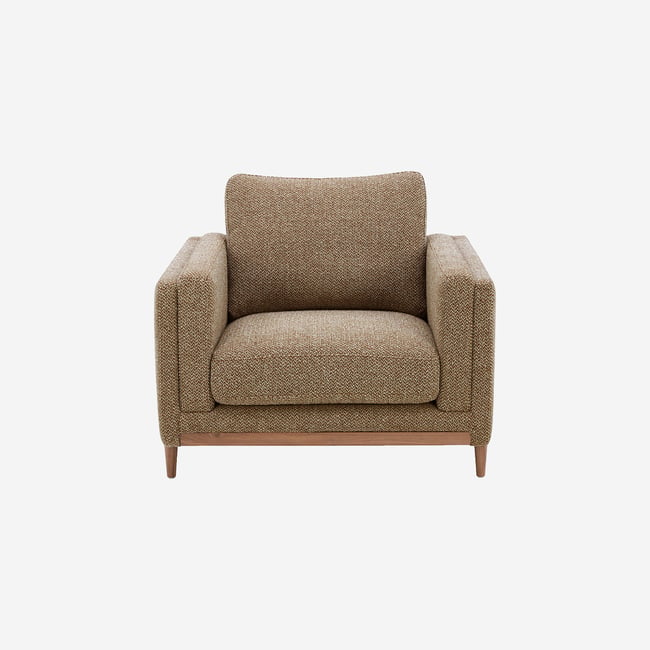 Fauteuil design en tissu texturé et bois URBINO - HABITAT