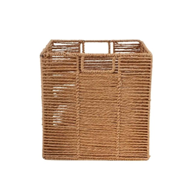 Cube de rangement pliable en corde 31cm Couleur marron <span itemprop=