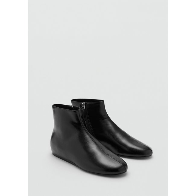 Bottines plates avec zip noir <span itemprop=