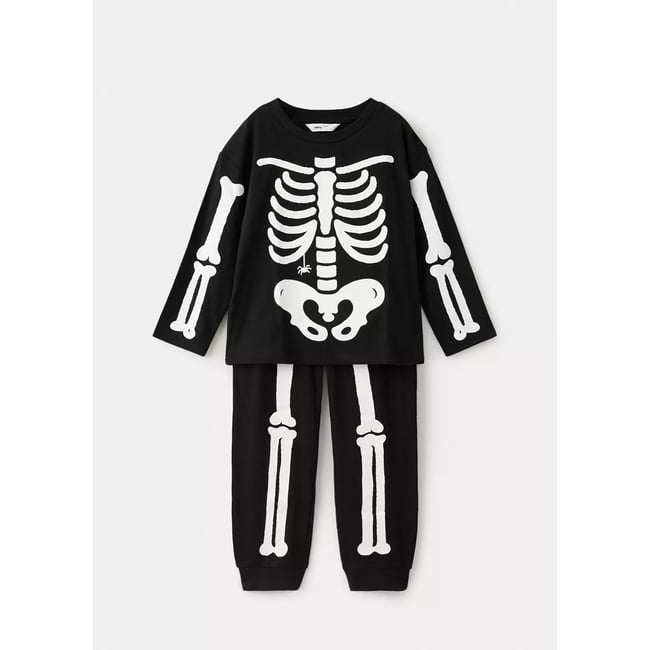 Pyjama squelette phosphorescent noir <span itemprop=