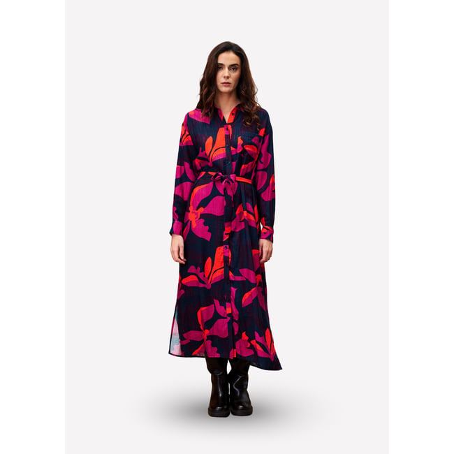 Robe  longue SUREAU geo flowers <span itemprop=