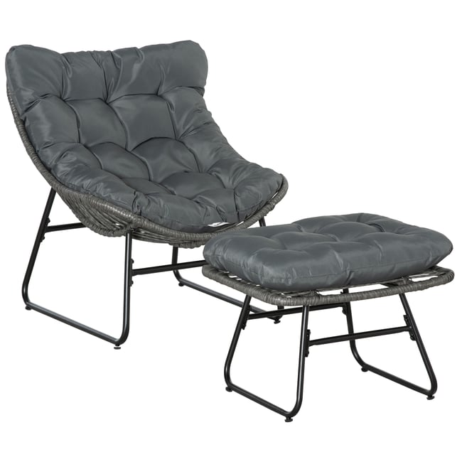 Ensemble de chaises de détente en rotin - OUTSUNNY