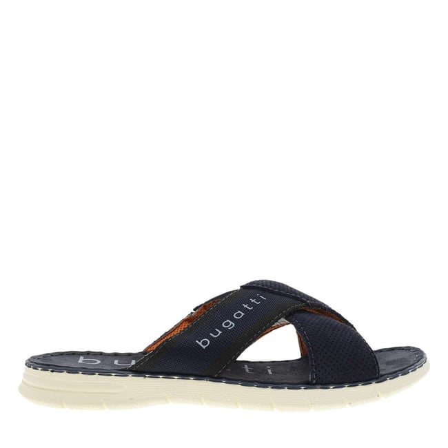 Claquettes talon plat bleu <span itemprop=