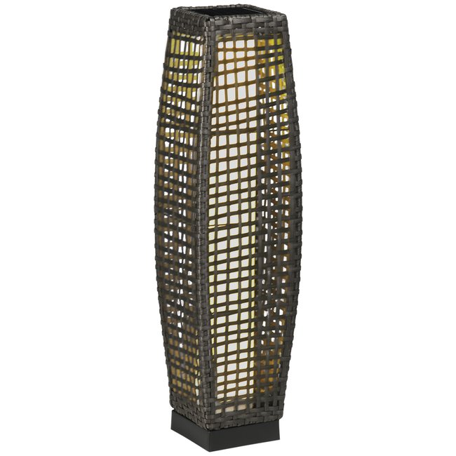 Lampadaire LED solaire de jardin style colonial résine filaire Couleur gris <span itemprop=