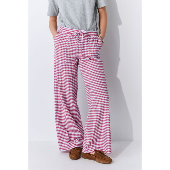 Pantalon large texturé à motif vichy - NEXT