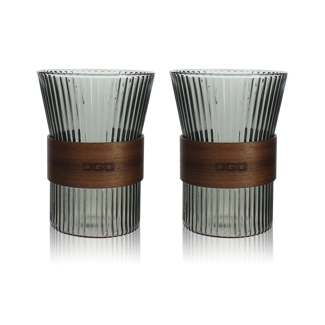 Lot de 2 tasses en verre 325ml, KARL - OGO LIVING