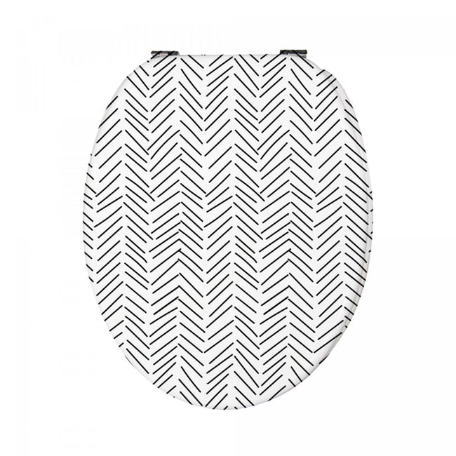 Abattant WC Thermodur Chevron - Frein de chute CHEVRON Couleur noir et blanc <span itemprop=