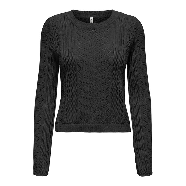 Pull col rond noir <span itemprop=