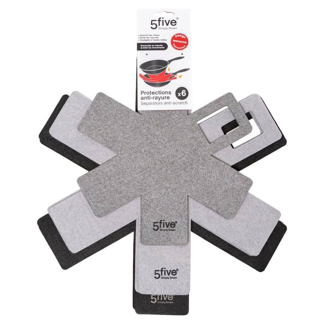 Lot de 6 protections anti-rayures ESSENTIELS gris <span itemprop=