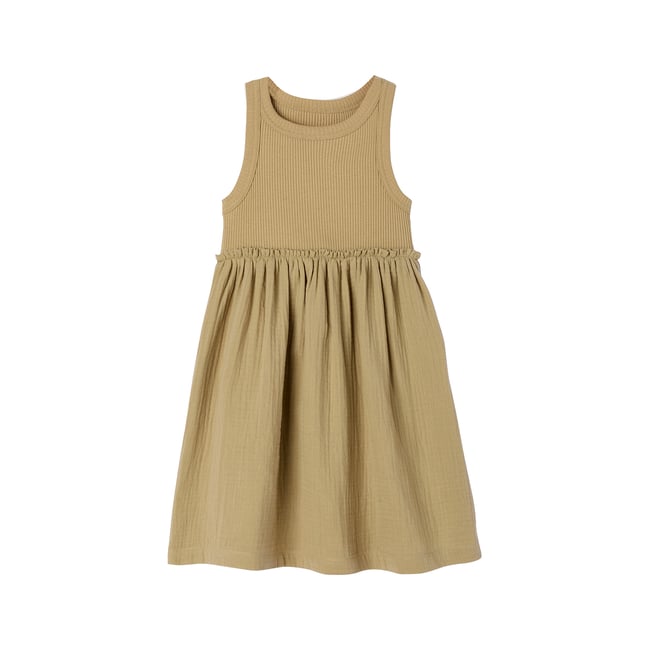Robe sans manches kaki <span itemprop=