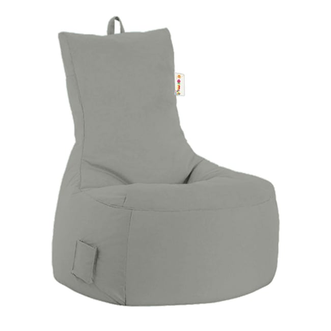 Pouf de jardin à dossier avec poches ARTA gris <span itemprop=