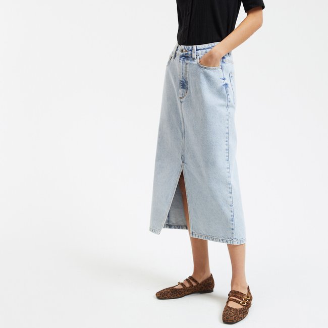 Gerader Midirock aus Denim - LA REDOUTE COLLECTIONS