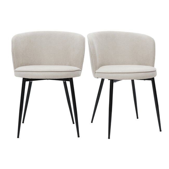 Chaises design en velours pieds métal (lot de 2) SERIF - MILIBOO