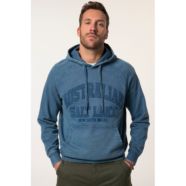 Sweat-shirt à capuche, style vintage bleu océan <span itemprop=