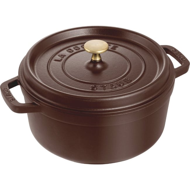 Cocotte 24 cm, Ronde, Chocolat, Fonte chocolat <span itemprop=