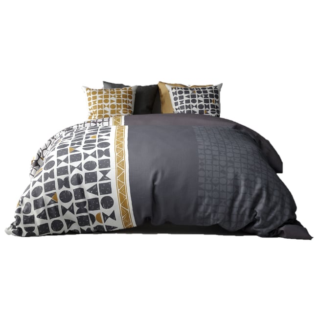 Parure de lit reversible Union gris <span itemprop=