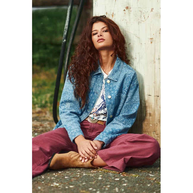 Veste col chemise imprimé jacquard VITALO 47-bandana <span itemprop=