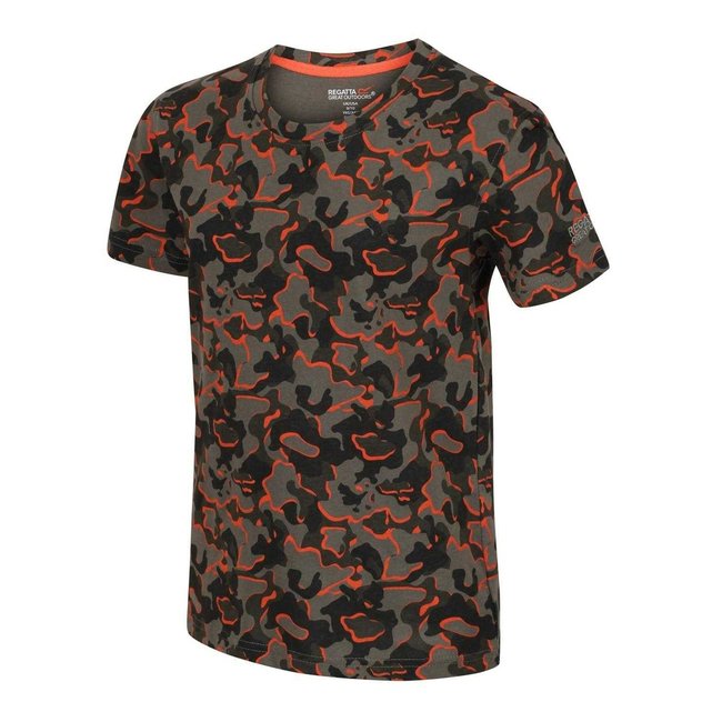 T-shirt manches courtes motif/style camouflage vert kaki sombre camouflage <span itemprop=