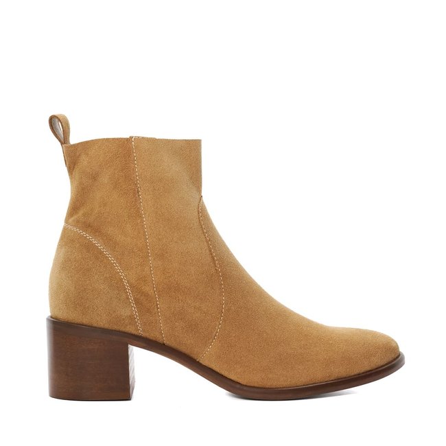 Bottines en daim à talons carrés - PAPRIKAA - DUNE LONDON