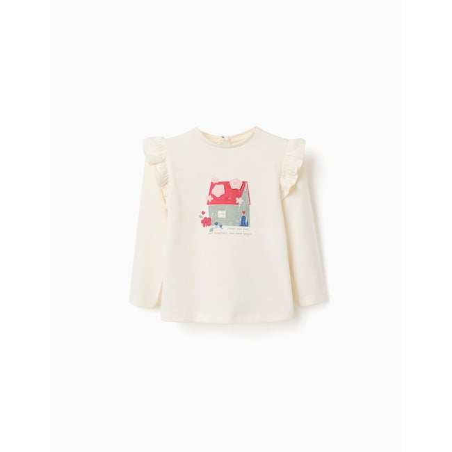T-shirt en coton à manches longues avec imprimé fleurs - ZIPPY