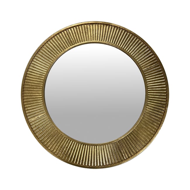 Miroir métal 80cm Couleur or <span itemprop=