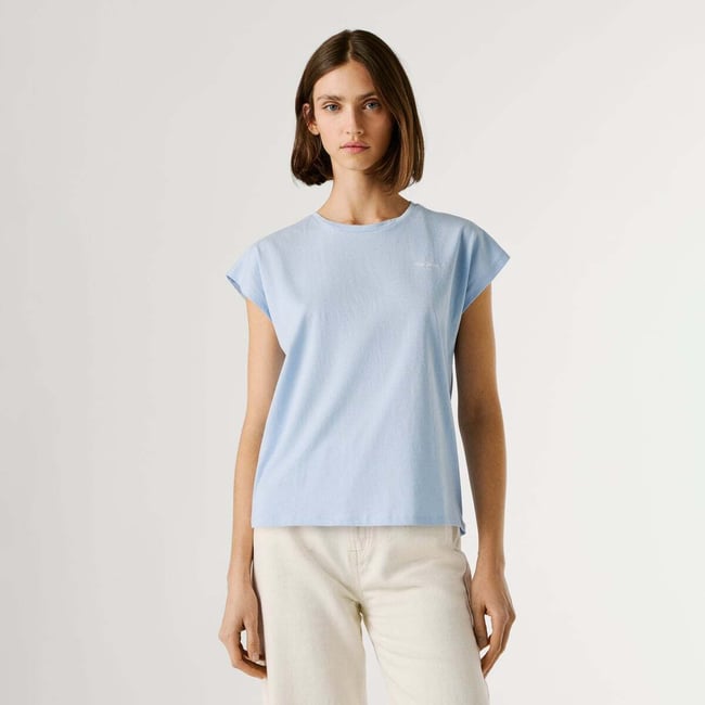 T-Shirt Coupe Slim Avec Logo bleu oxford <span itemprop=